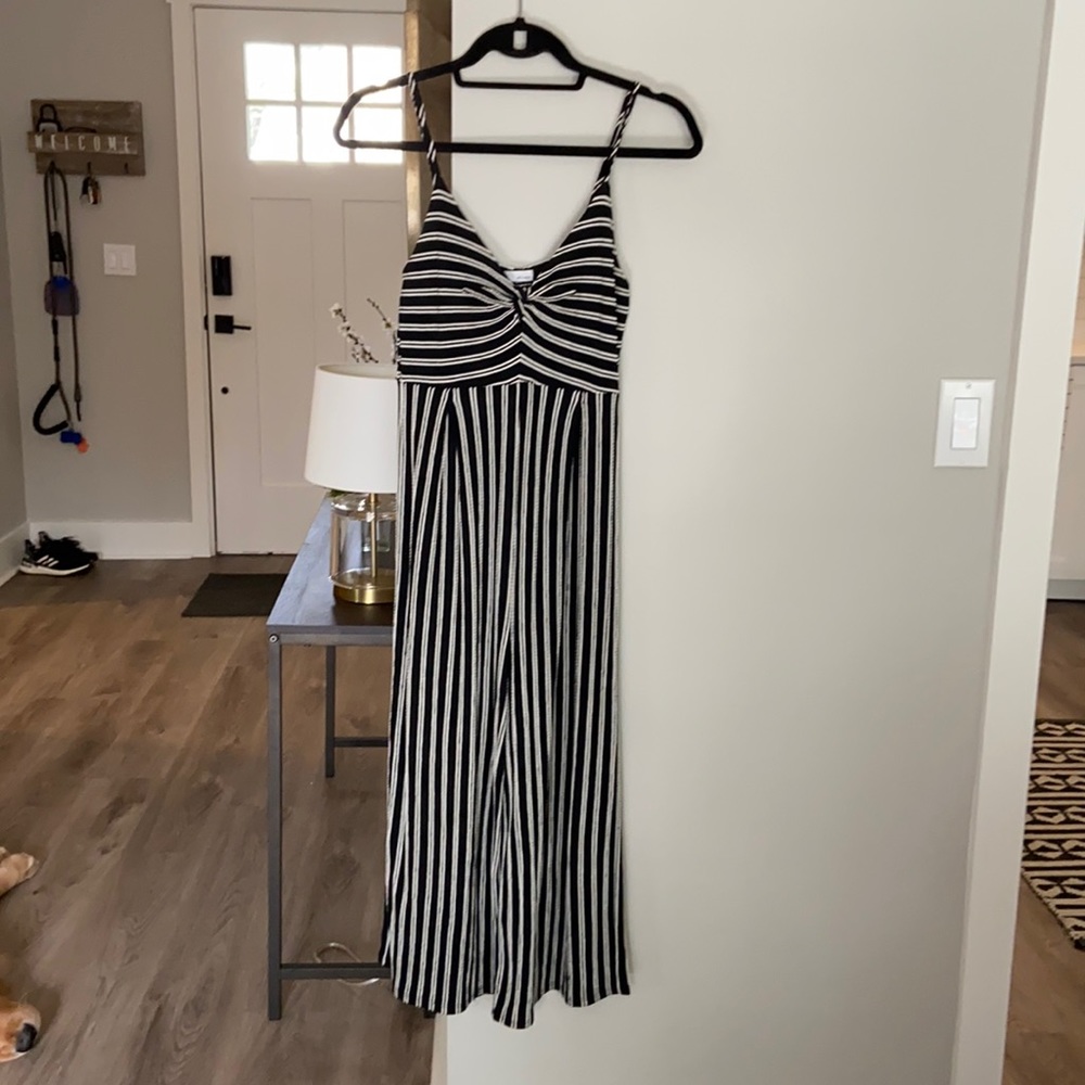 Stripe knit jumpsuit